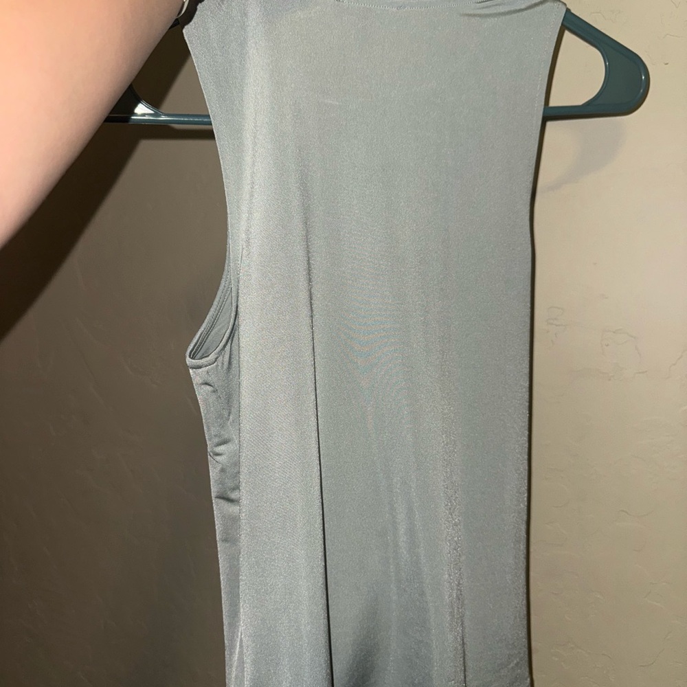 Express Silver Asymmetrical Ruched Tank Top - Picture 3 of 3
